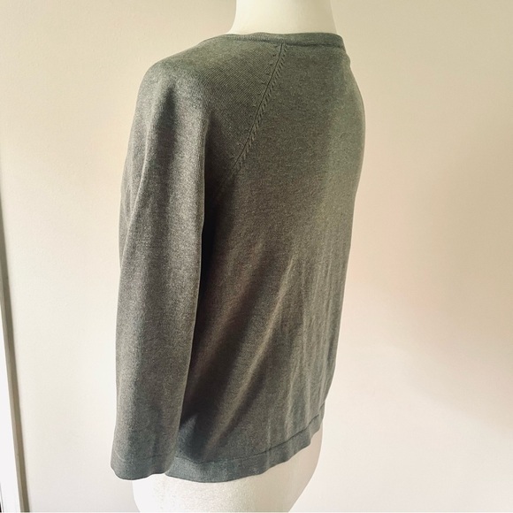 Ann Taylor Silk Dressy Cardigan | Gray Sequin Gradient | 3/4 Sleeve | Size M - Picture 5 of 10